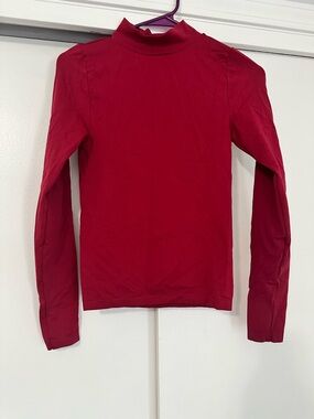 Wild Fable Deep Red Mock Neck Long Sleeve Top